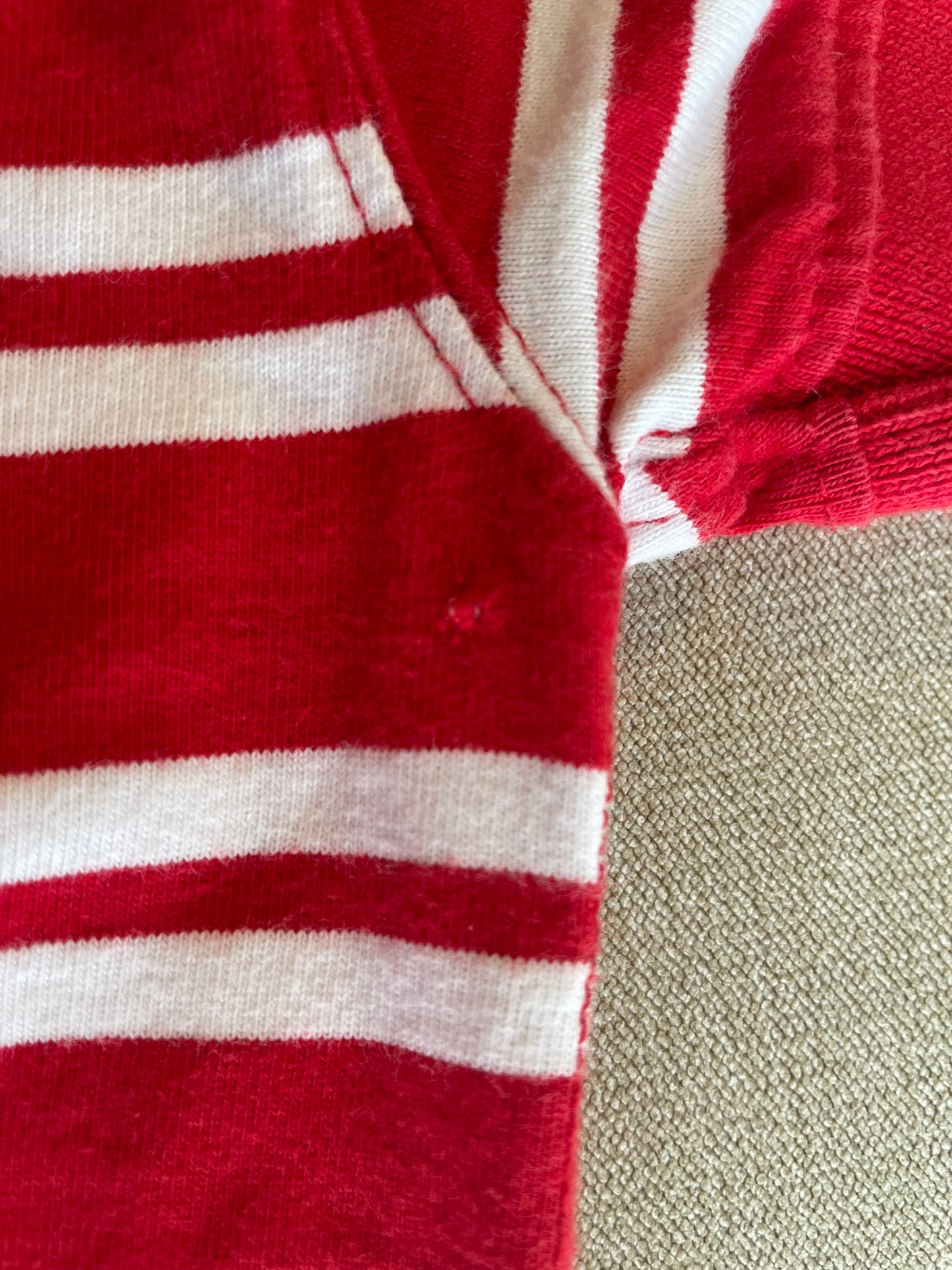Seller #12 | Boys | Ohio State Red and White Striped Polo | Size 2T (READ DESCRIPTION FOR MENDED SMALL HOLE)
