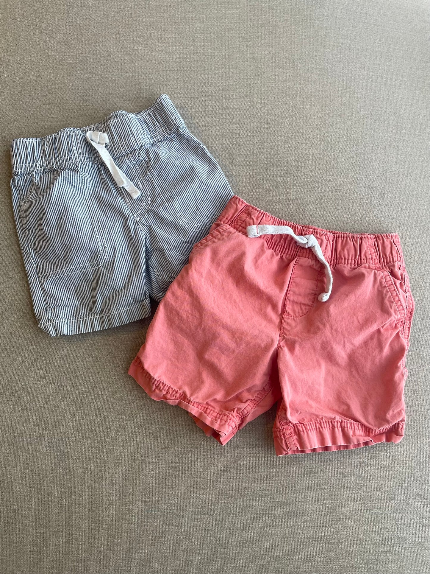 Seller #12 | Boys | Carters Shorts Bundle | Blue an White Stripe and Pale Pink | Size 3T