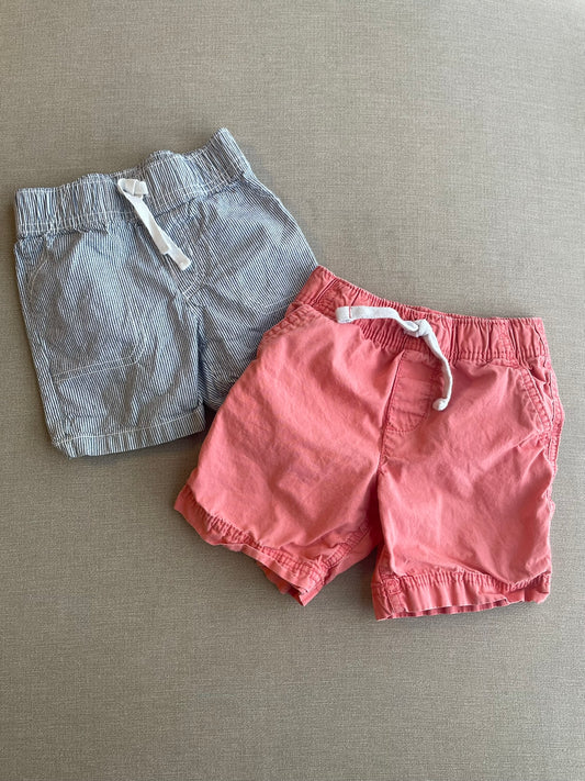 Seller #12 | Boys | Carters Shorts Bundle | Blue an White Stripe and Pale Pink | Size 3T