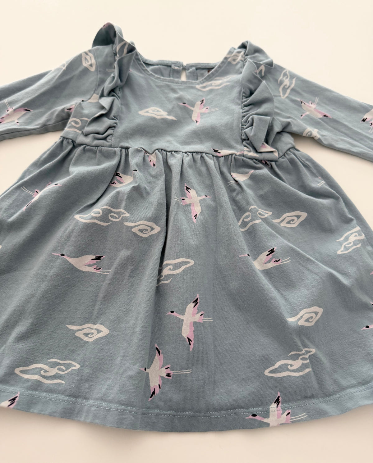 #117, Girls 18M, Tea blue goose dress, VGUC