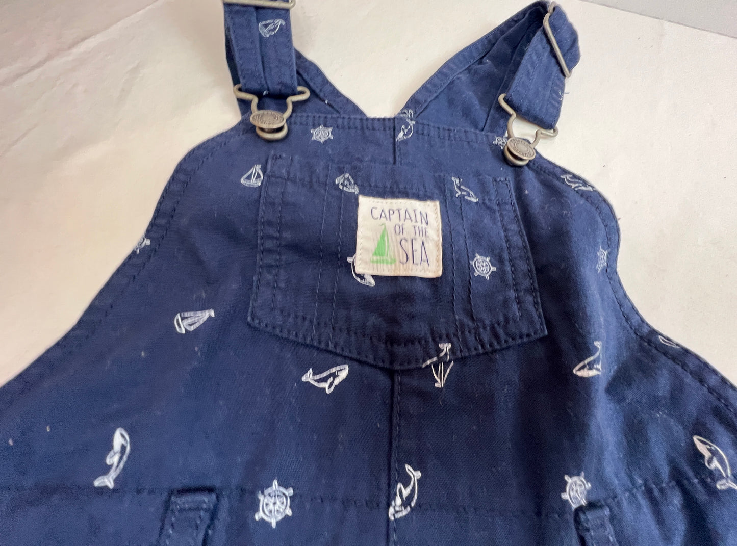 24M (3) Pieces: (2)EUC - Overalls OshKosh and Carter's Captain of the Sea + White Onesies + Perfect for Fall Pumpkin Patch Pictures