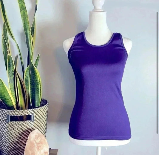 Seller #213 Women’s size small purple yoga tank mesh back
