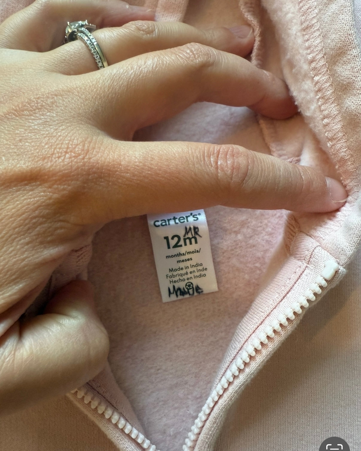 #51 12M Carter’s Pink Jacket with Fleece Interior