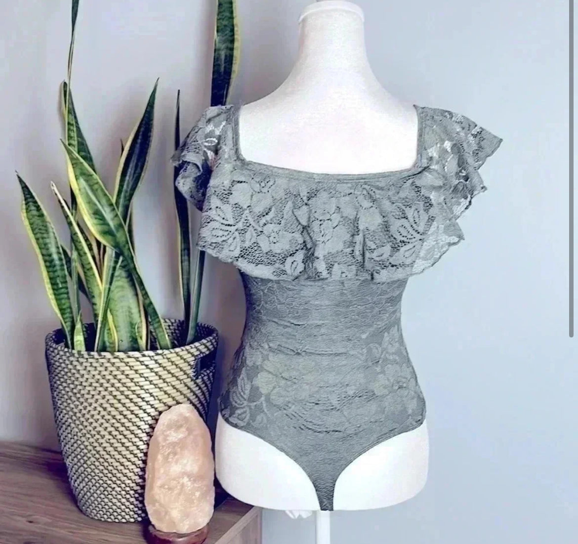 Seller #213 NWOT Gray Express XS Women’s Lace Bodysuit