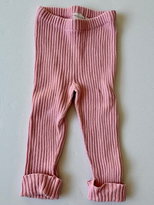 #190 Hanna Andersson 18-24 Sweaterknit Pink Leggings