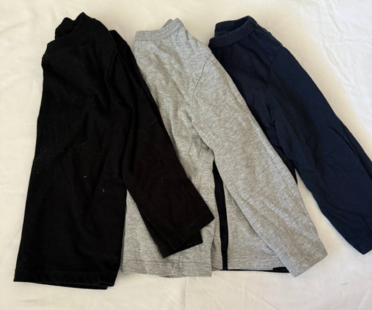 Seller # 19 Basic Long Sleeve Grey, Navy and White Shirts Boys 2T