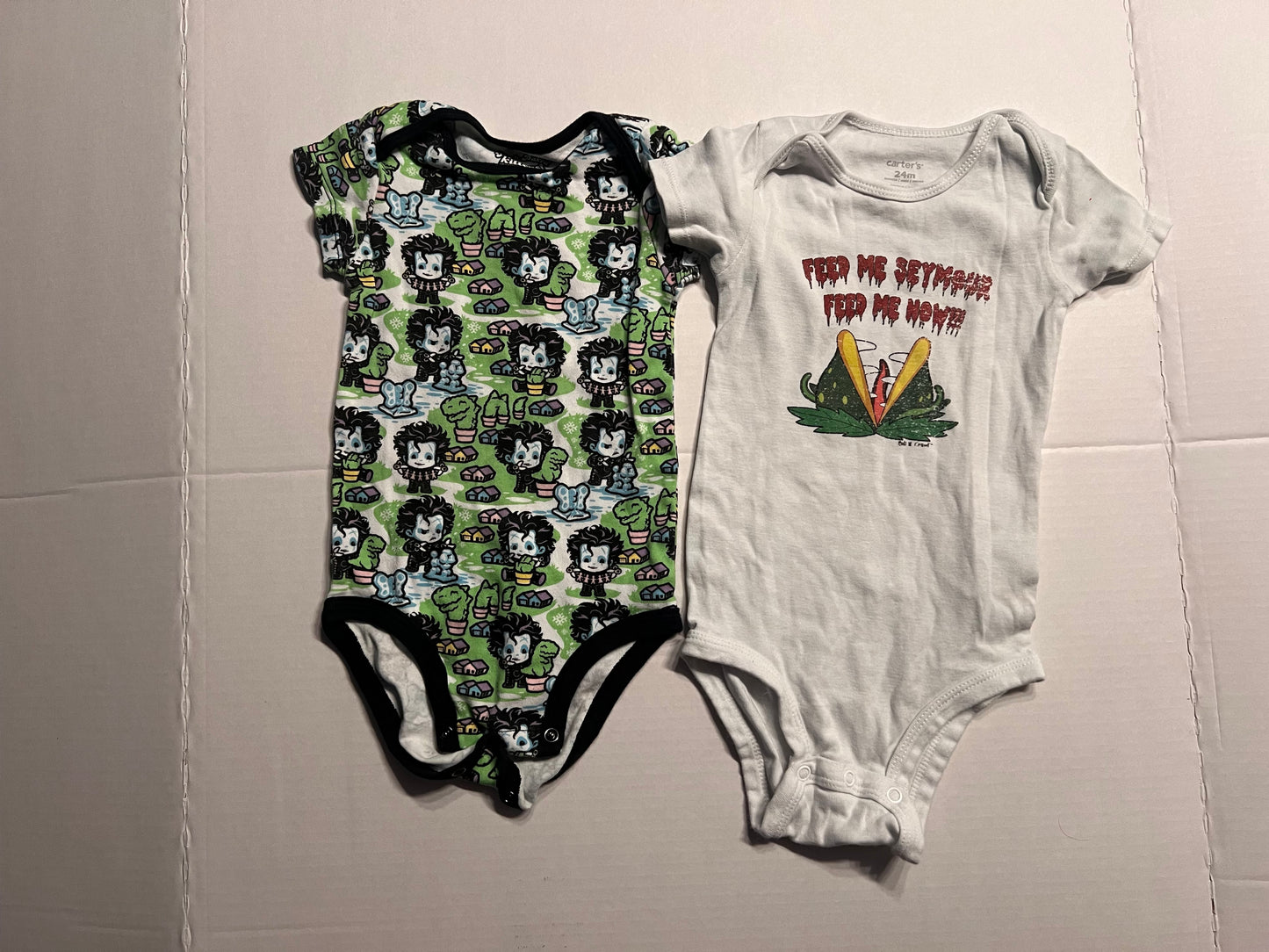 #74B Edward Scissorhands and Little Shop of Horrors Onesies 24mo