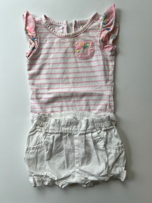 Girls 3M Pink Floral Outfit