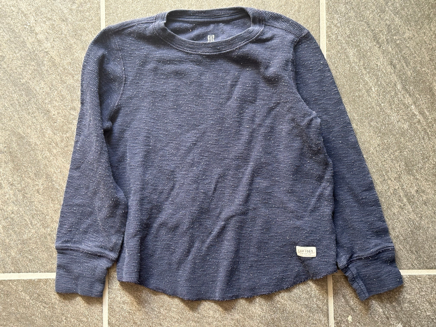 #95A Gap Kids Navy Long Sleeve Shirt - Size XS (4-5)