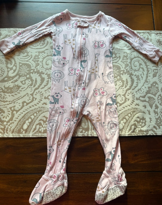 #51 Carter’s 18M Pink Zoo Animals Pajamas