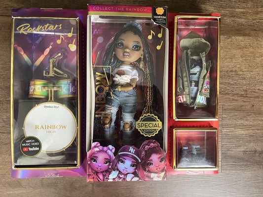 #124 NIB Rainbow High Rockstars Vanessa Tempo Doll (new in box)