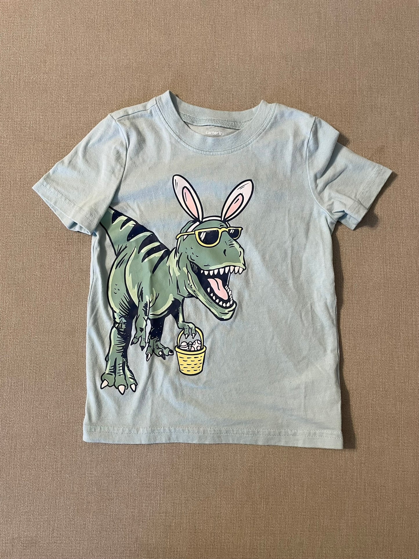 Seller #12 | Boys | Carters T-Rex Easter Bunny Tshirt | Light Blue | Size 3T