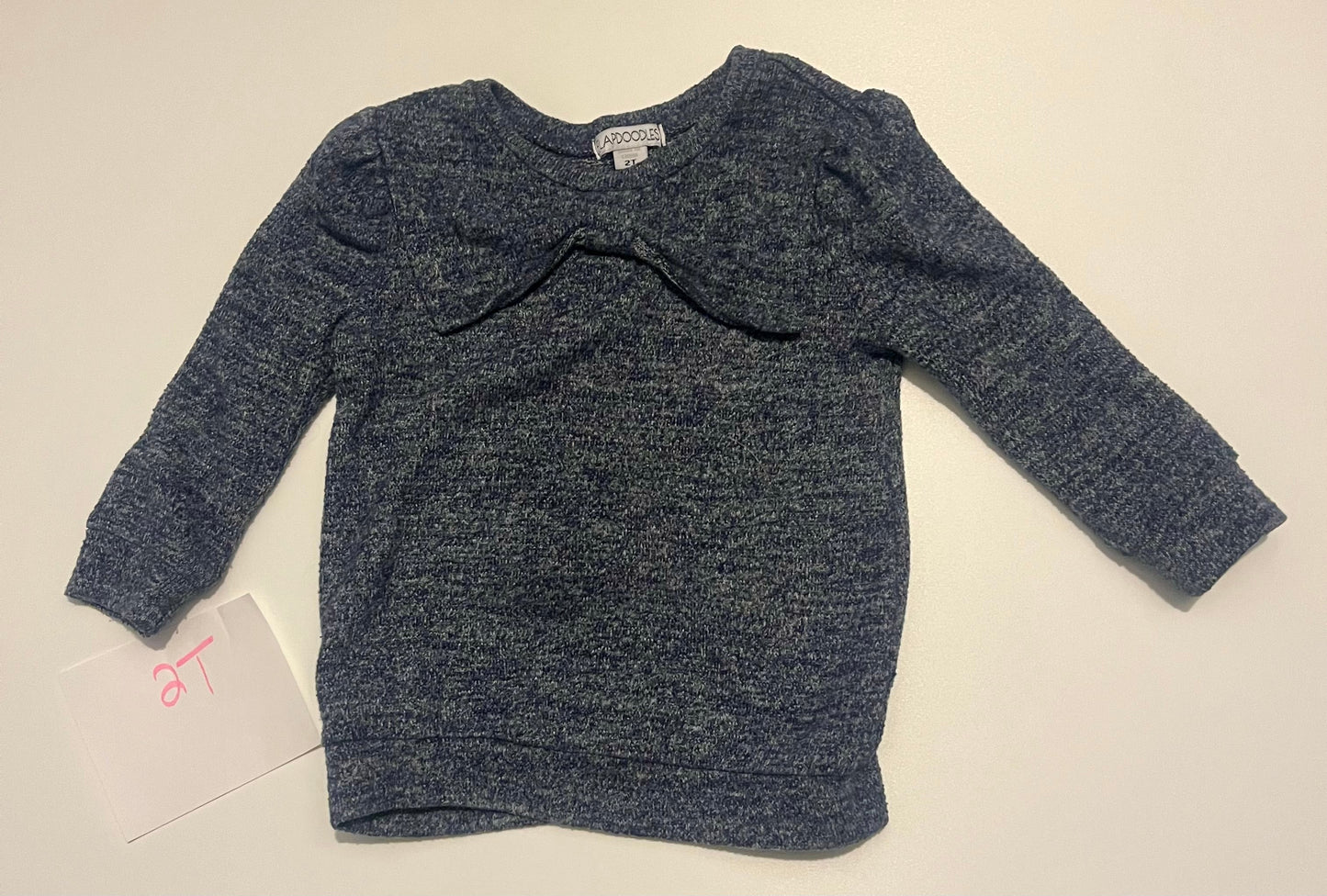 #32 Girls 2T blue bow set *reduced*