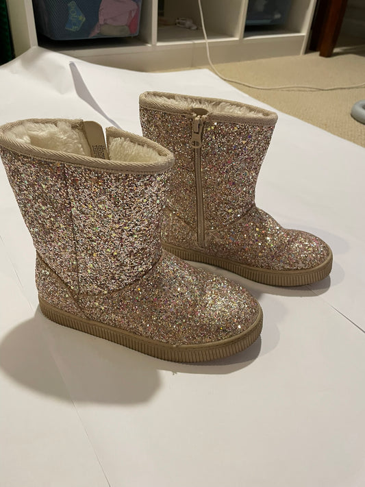 #126 Girls Cat & Jack sz 12 Sequin Boots EUC