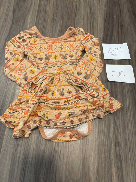 #138 - 18-24 Mo EUC Little Sleepies (Bamboo) Thanksgiving/Fall LS Bodysuit Twirl