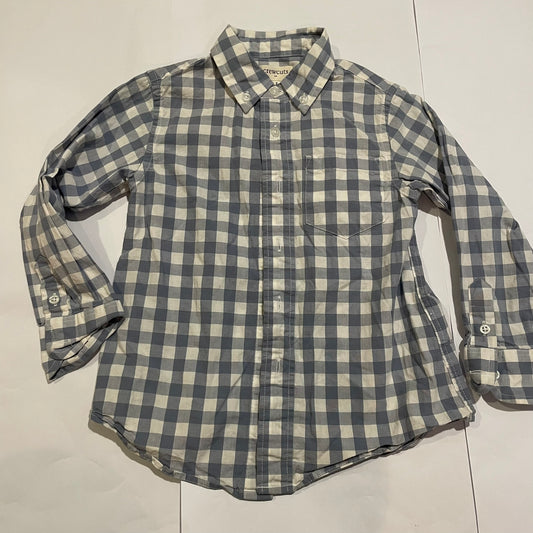 #126 Boys Crewcuts 2T LS Button Down Blue/White EUC
