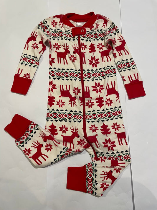#126 Hanna Andersson 85/2T Holiday Sleeper Jammies GUC