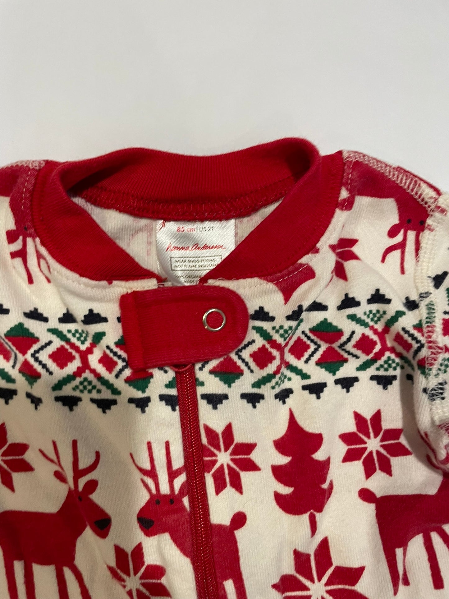 #126 Hanna Andersson 85/2T Holiday Sleeper Jammies GUC
