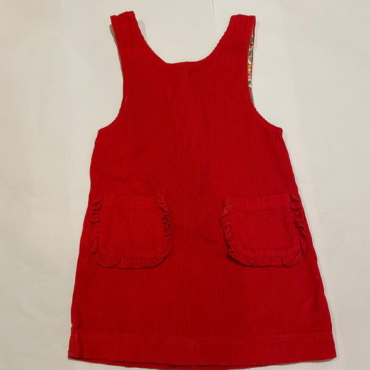 #126 Girls Mini Boden 4T (4-5Y) Red Corded Jumper EUC