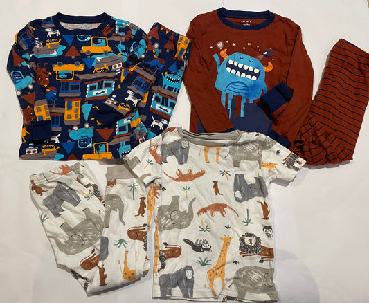 #126 Boys Carters 4T Set of 3 pajamas GUC