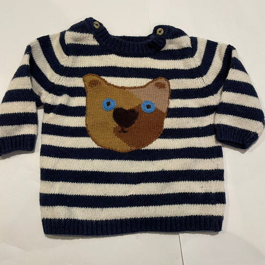 #126 Boys Baby Boden 3-6m (3M) Bear Sweater EUC