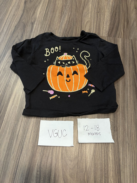 #138 - 12-18 Mo - VGUC Boo LS Cat Shirt - PU 45236