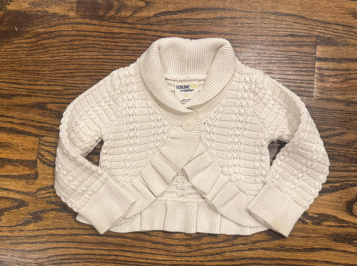Seller #172 REDUCED OshKosh Girls Cream Cardigan Sweater Size 2T