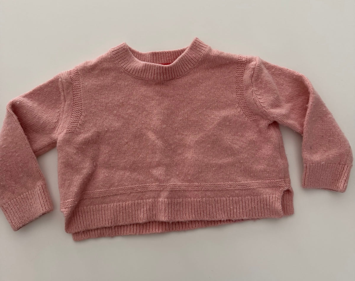 #117, Girls 4T, Boden light pink cropped sweater, GUC