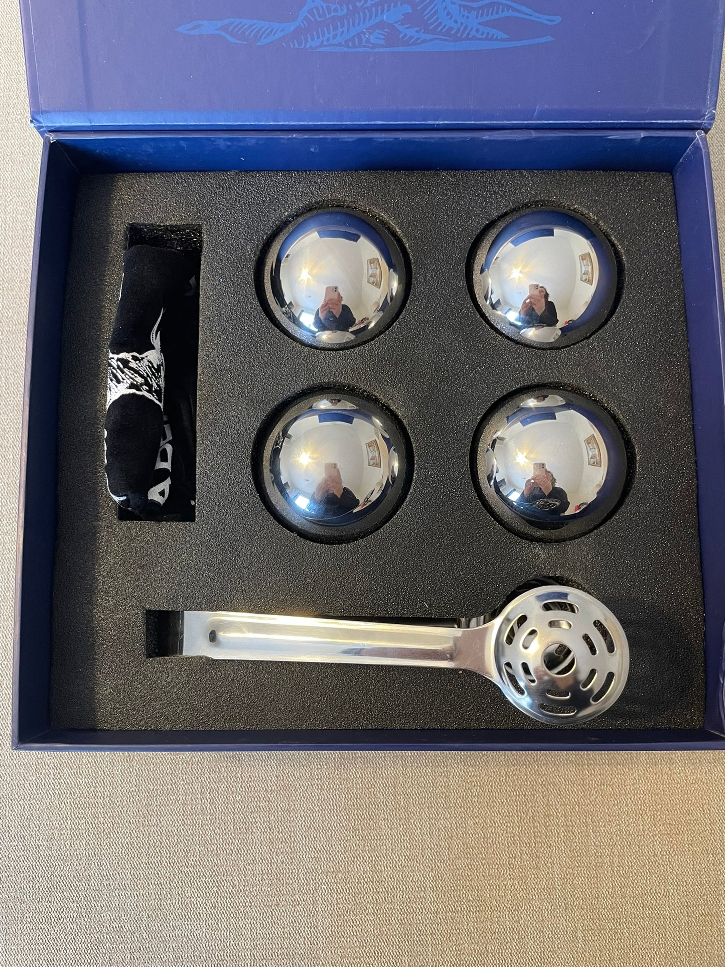 Seller #12 Set of 4 Reusable Stainless Steel Metal Beverage Chilling Rocks | Won't Delute Your Bourbon! | NEW IN BOX