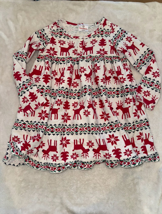 #46 Girls 4T Hanna Andersson Christmas nightgown euc