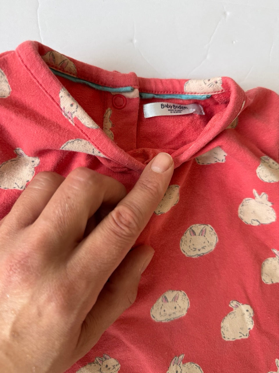 #190 REDUCED Baby Boden Set: 12-18m Bunny shirt and Joggers