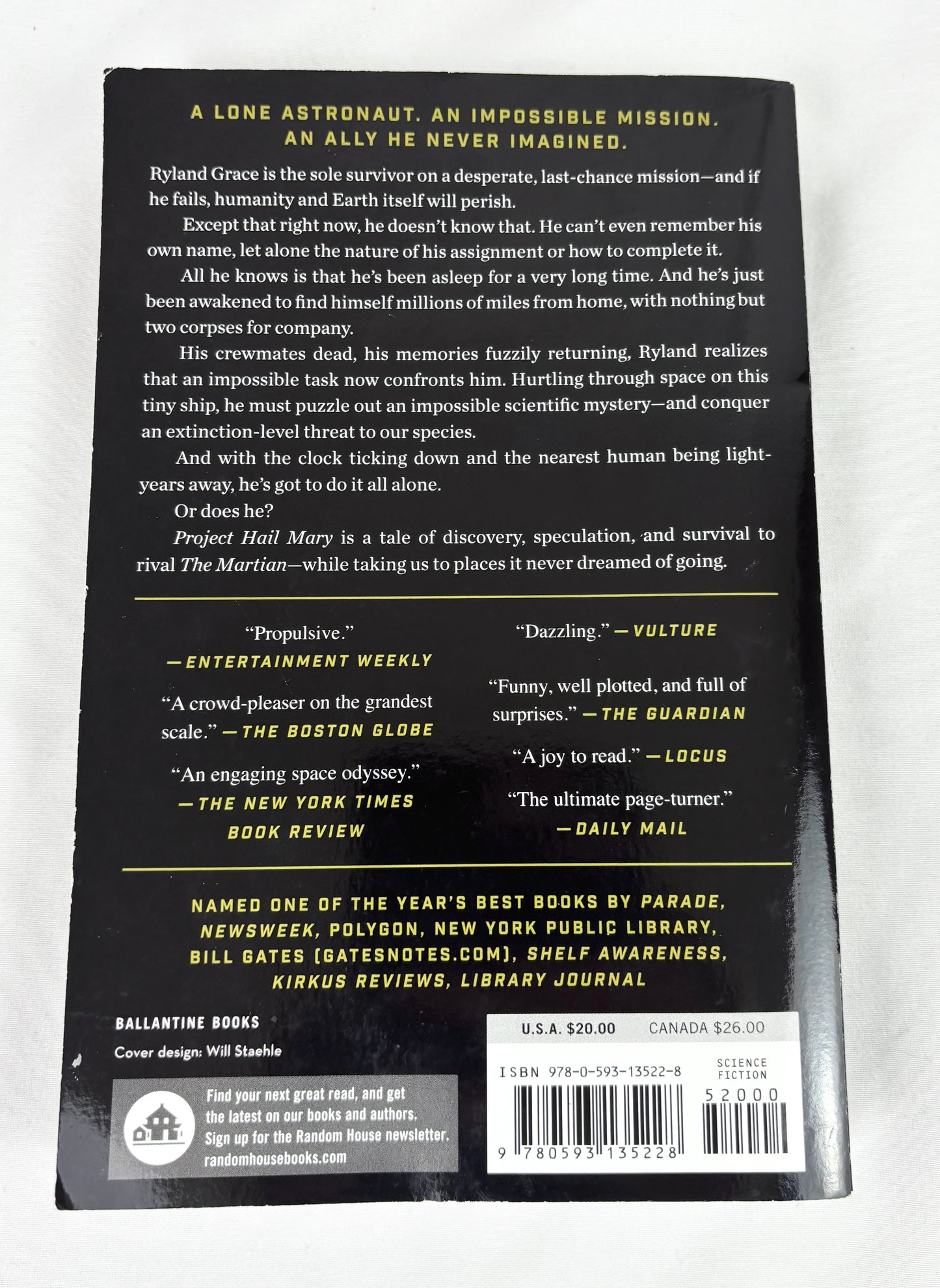 #14 Project Hail Mary paperback book by Andy Weir