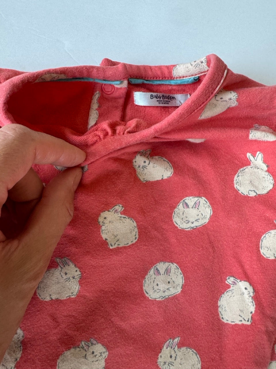 #190 REDUCED Baby Boden Set: 12-18m Bunny shirt and Joggers
