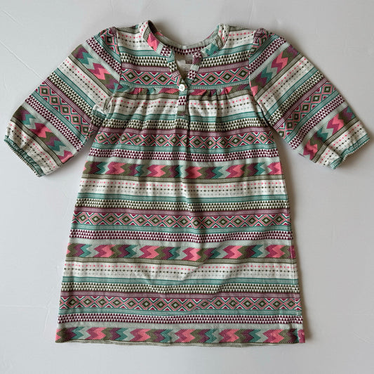 #190 REDUCED Tea Size 5 Aztec Henley Dress