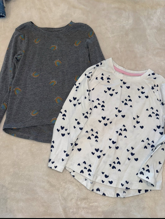 #46 Girls 5t oldnavy/cat and Jack long sleeve shirts uc slight wash wear