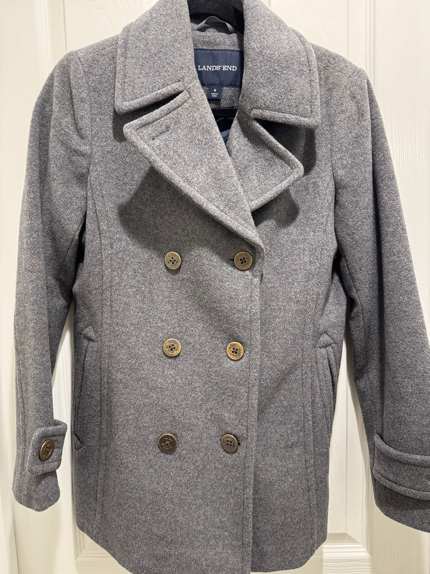 #53 reduce women’s gray dress coat size 4