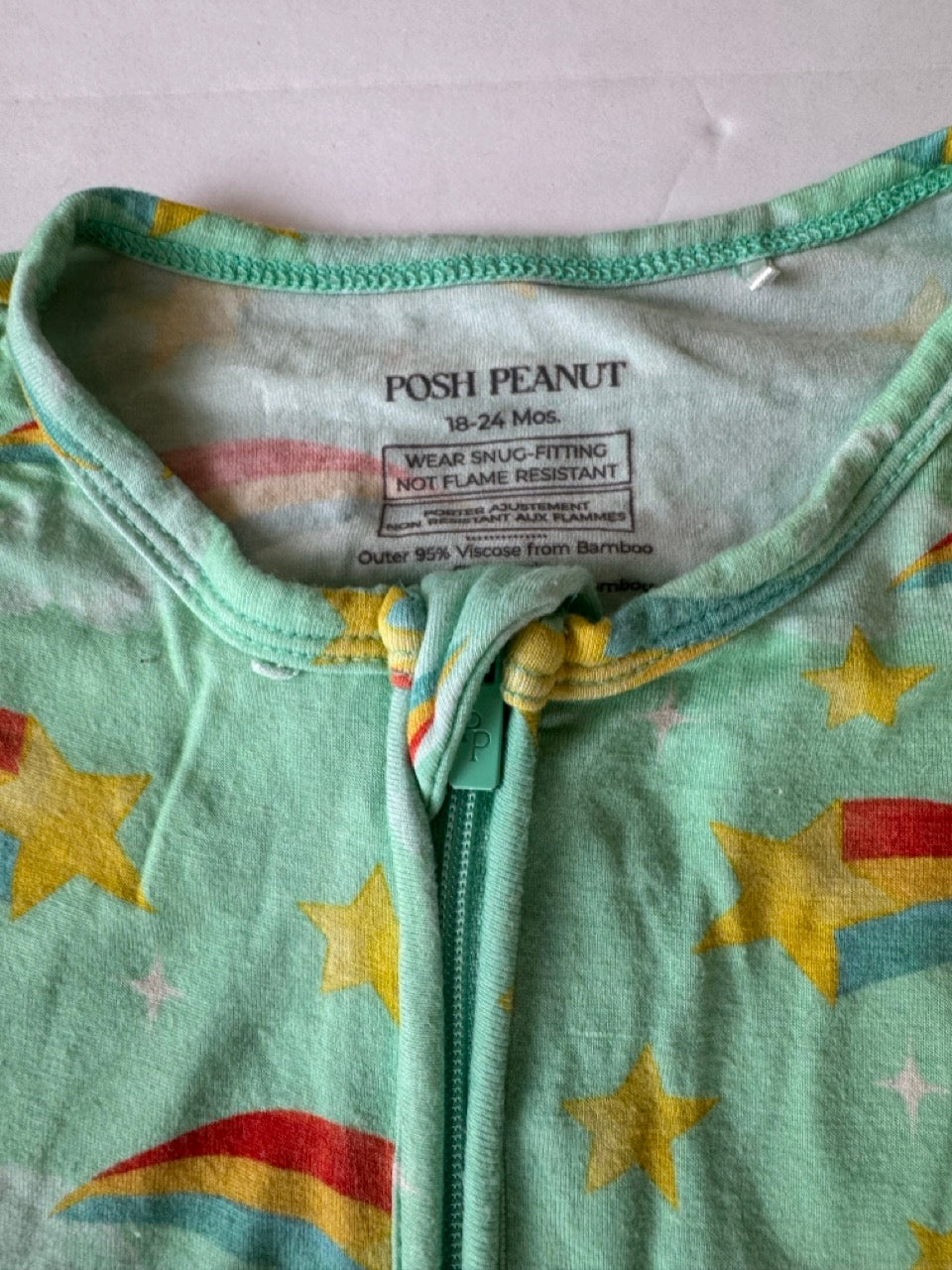 #190 REDUCED PoshPeanut 18-24 Bamboo Footie Shooting Star Sleeper