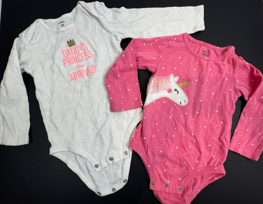 Girls 24 M (2) Onesies: Unicorn and Daddy's Princess has Arrived - GUC