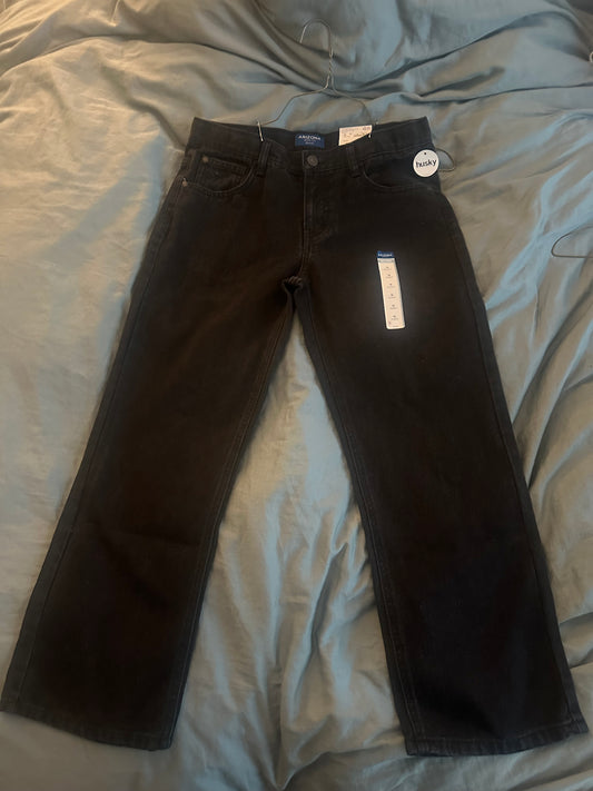 #77 NWT Arizona Brand Black Jeans, Boys 12 Husky