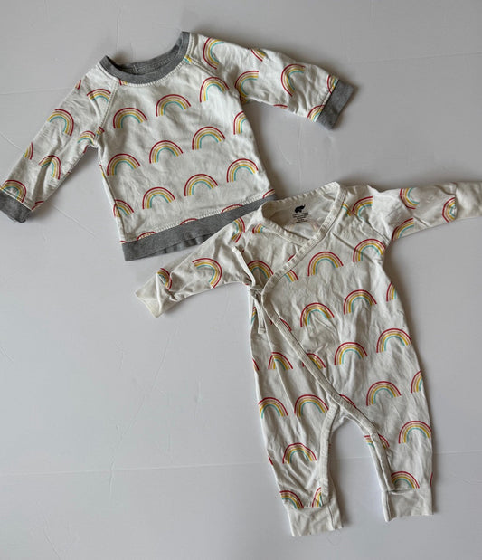 #190 REDUCED Monica + Andy Bundle: 6-9m Bodysuit and Sweatshirt