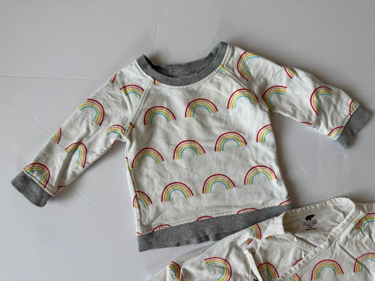 #190 REDUCED Monica + Andy Bundle: 6-9m Bodysuit and Sweatshirt