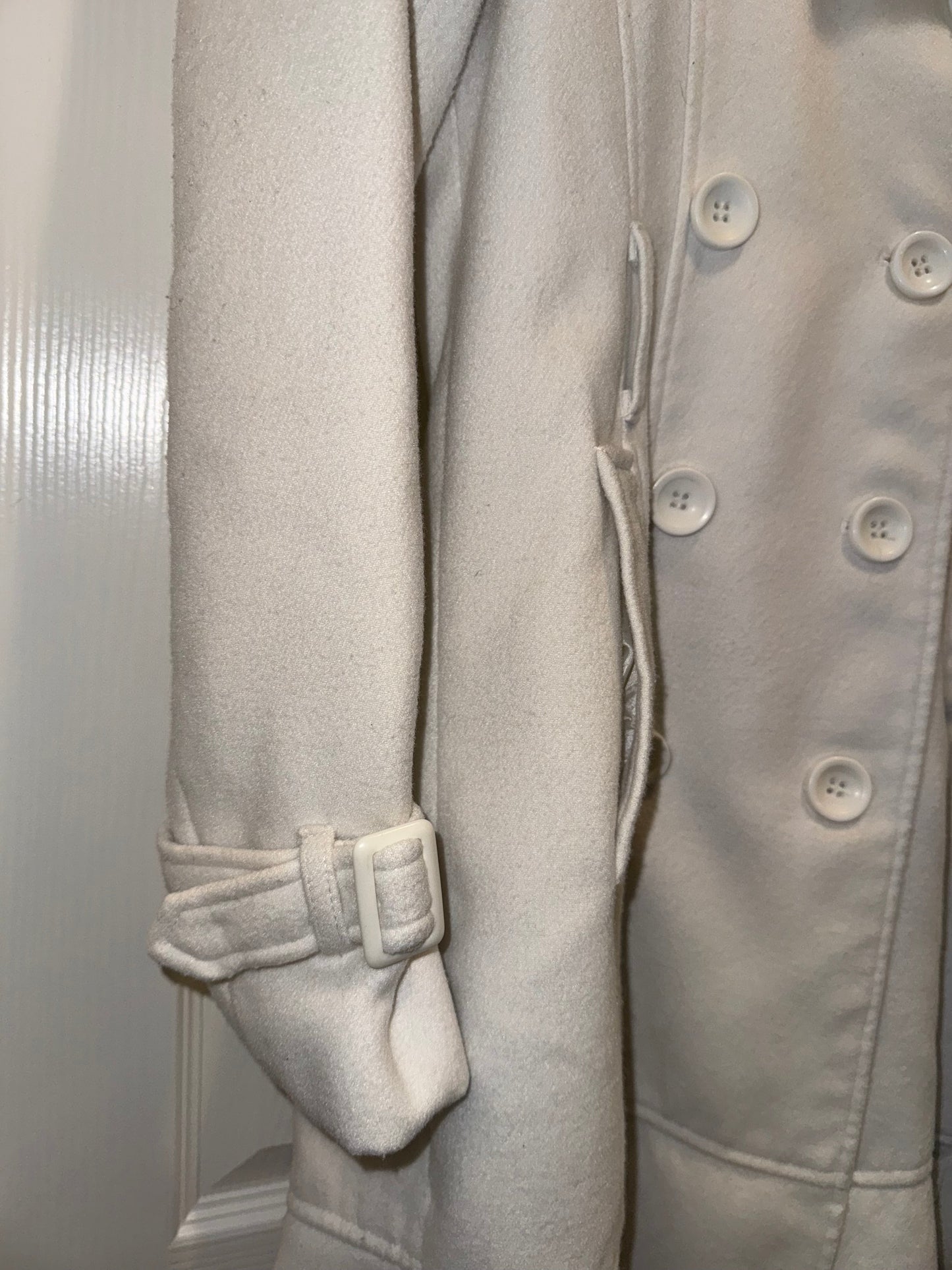 #53 reduce women’s beige long dress coat size XS