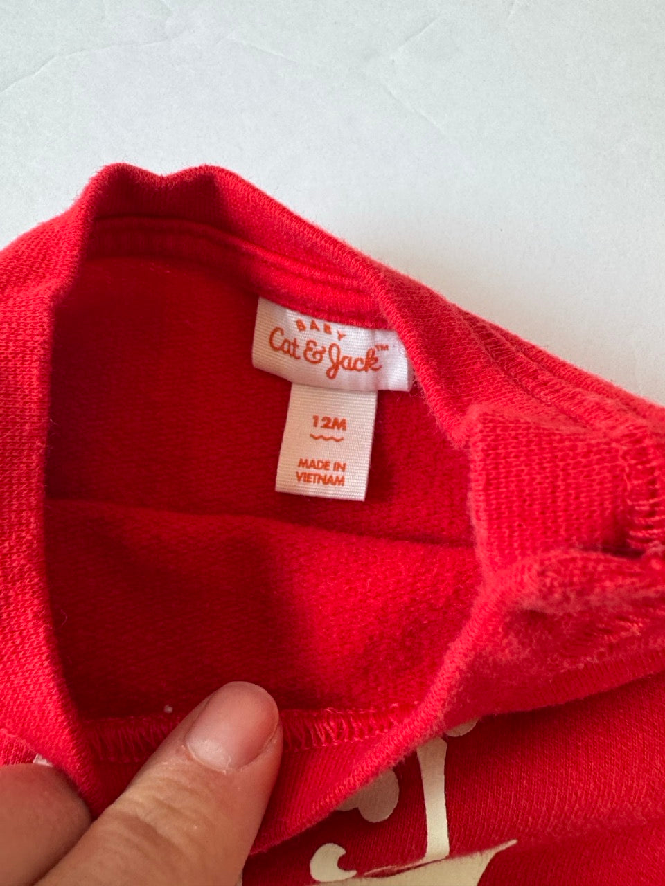 #190 REDUCED Holiday Outfit: Cat & Jack Sweatshirt 12m, Little Planet leggings 18m