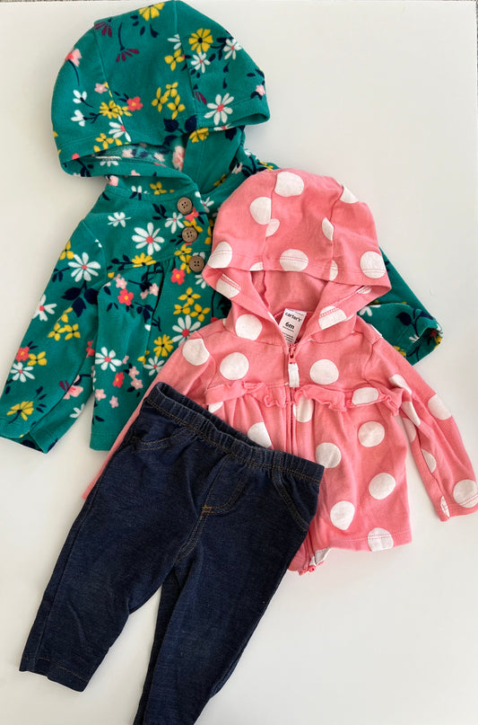 Girls 6M Zip Up Jackets and Jeans
