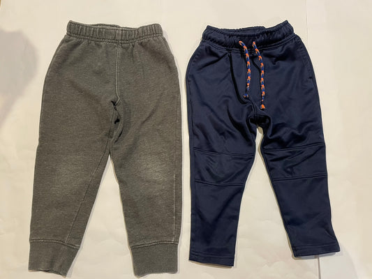 #126 Boys Cat & Jack 2T Set 2 Sweatpants/Joggers (Gray & Navy) GUC