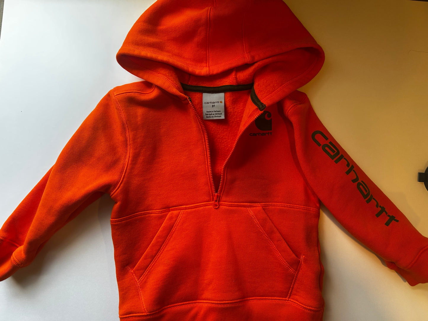 Seller #21 Carhartt bright orange boys 3T 1/4 zip jacket