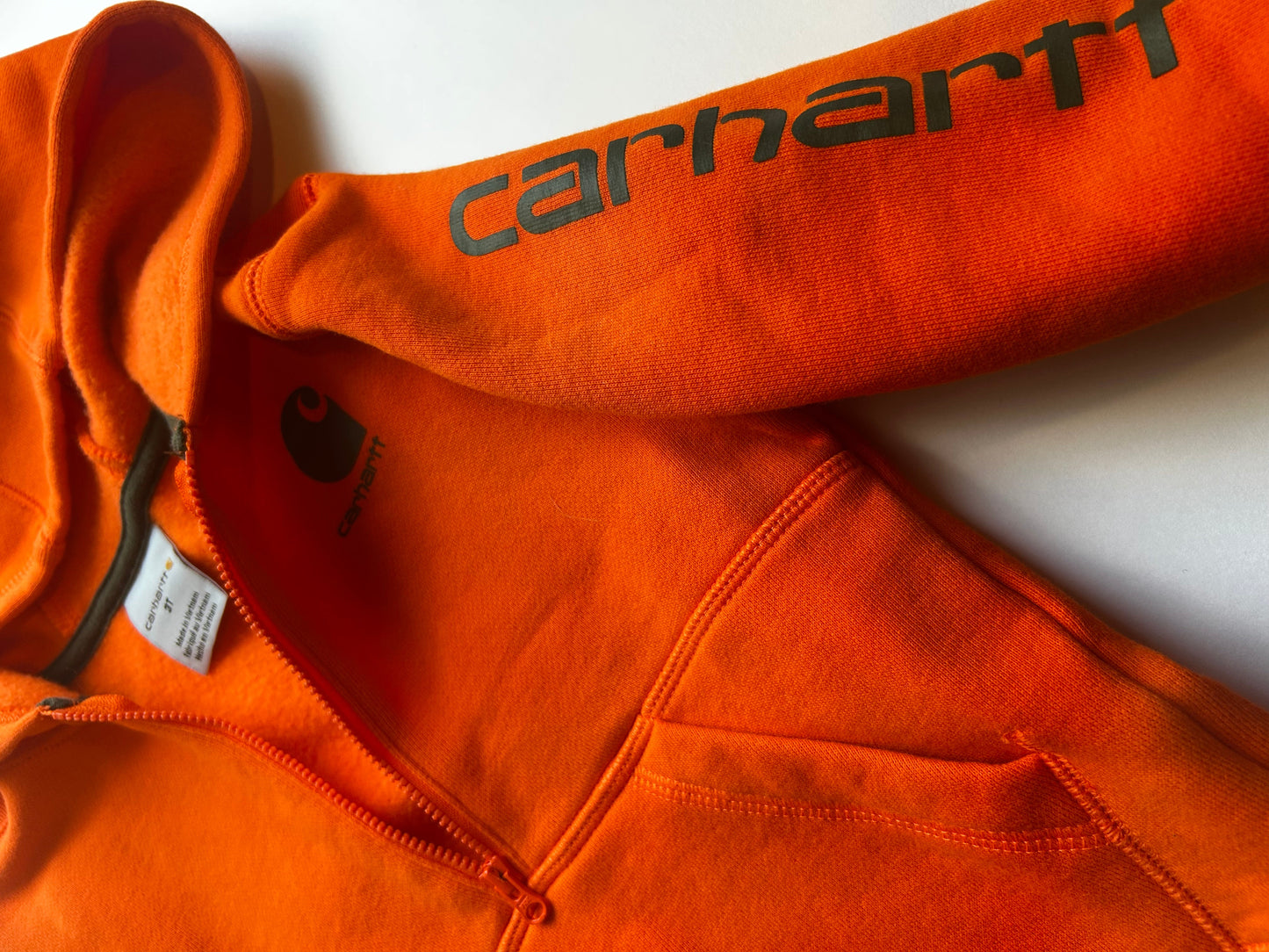 Seller #21 Carhartt bright orange boys 3T 1/4 zip jacket