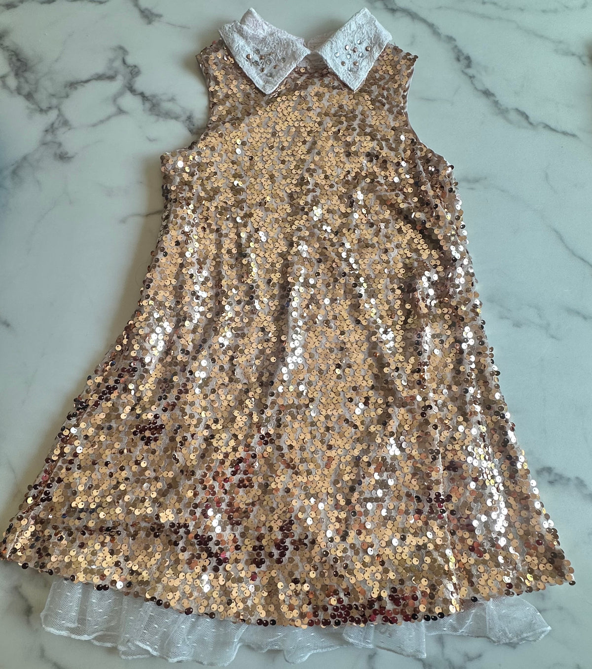 Seller #58 Girls gold sequin dress size 7