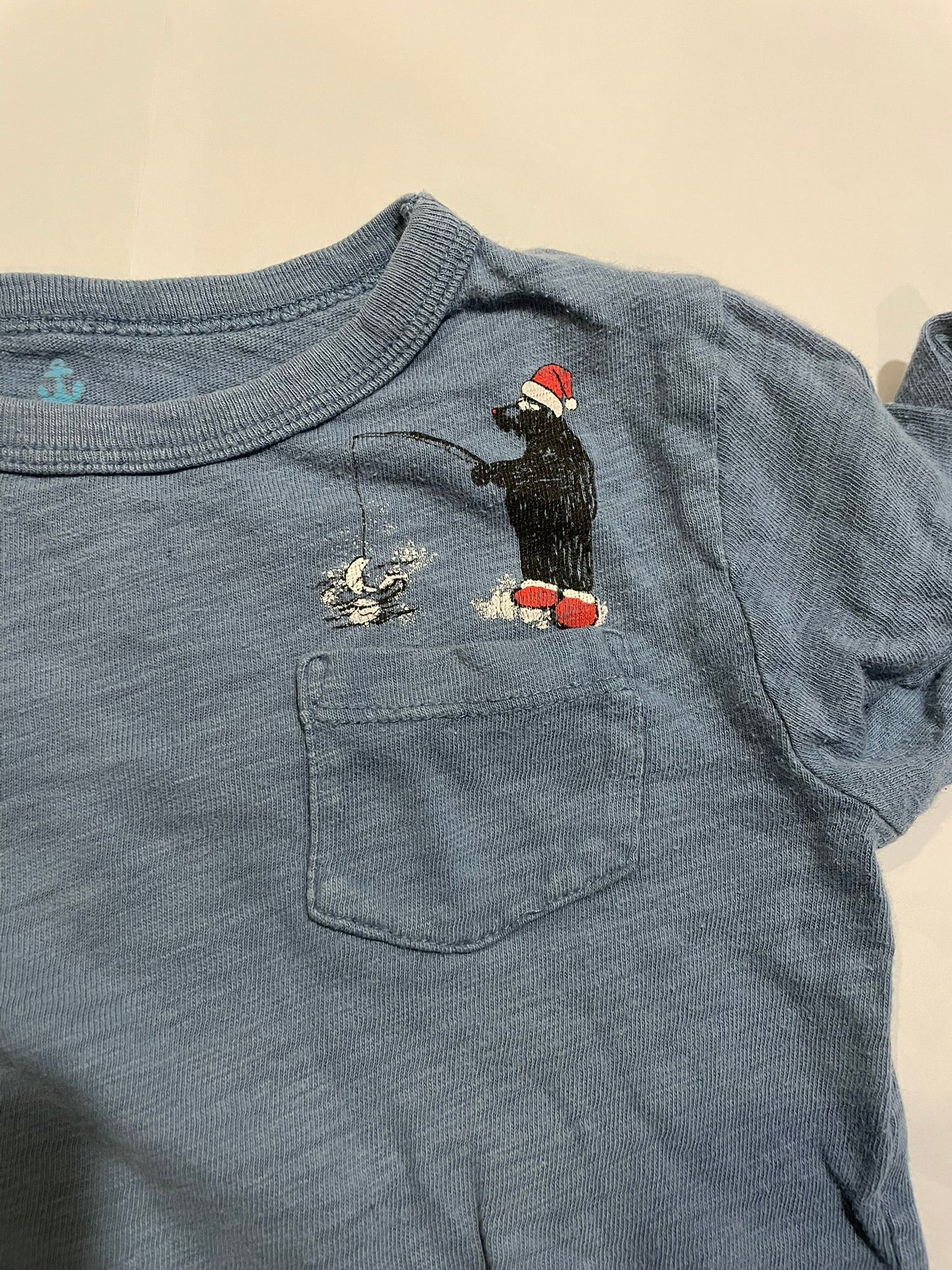 #126 Boys Crewcuts 3T set 2 LS Shirts (pizza, bear fishing) GUC