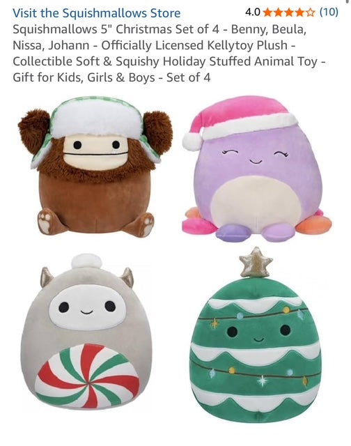 #222 Holiday 4-pack Mini Squishmallow Set (NIB)